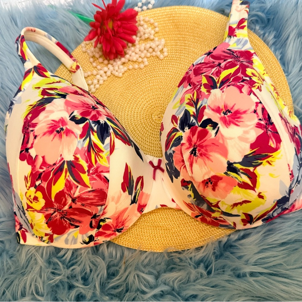Cacique Floral Support Bra 40DDD